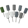 A set of nine Alfa Mirage PVA points in assorted colors (green, grey, white) for polishing tasks.