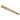Angled view of a brass ring mandrel stick with a wooden handle resting on a white background.