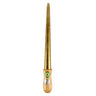 Brass ring stick with a wooden handle showing the US 0-13 size measurement scale from a diagonal view.