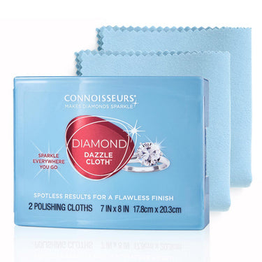Connoisseurs Diamond Dazzle Cloth 2-pack with blue travel case.