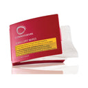 Side view of Connoisseurs jewelry wipes packaging showing quick beauty treatment instructions in multiple languages.