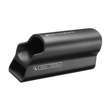 Black Eschenbach Mobase stand showing the 10x and 12.5x compatibility marking.