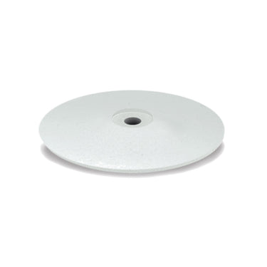 A single EVEFLEX white coarse lens-shaped silicone polishing wheel for smoothing.