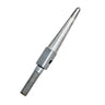 Angled close-up view of the Foredom carbide stylus tip showing the threaded mounting base and tapered point for the H.15 hammer handpiece.