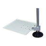 Foredom medium shelf attached to motor hanger stand pole showing base mount.