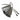 Reverse angled view of the metal gemstone measuring gauge fan showing pronged tips.