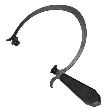 Front angled view of the GreenLion BigBelly V3 jeweler's saw frame with an ergonomic black handle and deep throat.