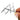 Hand picking up a miniature silver threaded pointed mandrel on a plain white background.