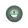 KAAN ZIMPARA Plus green brush rotary fiber wheel 100mm showing label details and 2800 RPM rating.