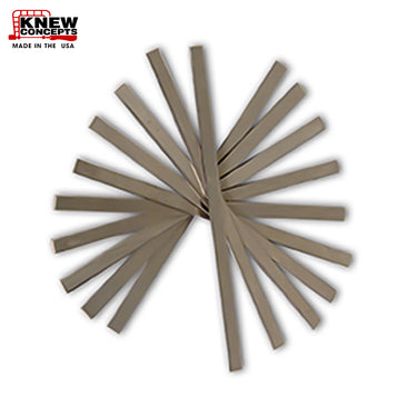 Ten Knew Concepts titanium soldering strips arranged in a fan circle pattern with brand logo on a white background