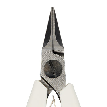 Top view of Lindstrom 7490 Supreme Series flat nose pliers with precision tips.