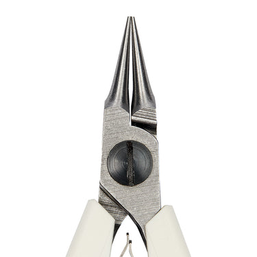 Top view of Lindstrom 7590 Supreme Series round nose pliers with precision tips.