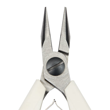 Close-up top view of Lindstrom 7893 Supreme Series snipe nose pliers.