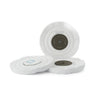 Set of three LUXOR MERARD MOC2 150mm white flannel buffing wheels with stitched rows and cardboard center.