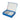 Padded blue storage box showing a partial set of Mohs hardness pencils from an alternate perspective.