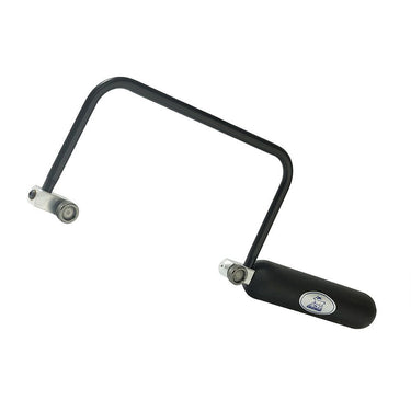 Angled view of a NIQUA Antilope FIX jeweler's saw frame featuring a black plastic handle with an antelope logo.