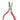 NIQUA Antilope 130mm flat nose serrated pliers without spring showing German hallmark and red handles.