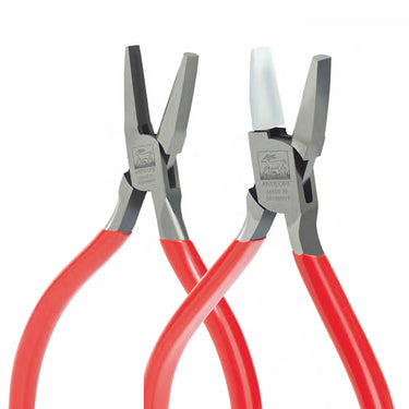 NIQUA Antilope pliers pair comparing 130mm all-steel and 140mm nylon jaw half-round and flat nose models.