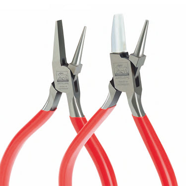 NIQUA Antilope 130mm pliers pair comparing all-steel and nylon jaw round and flat nose models.