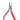 NIQUA Antilope 130mm serrated round nose pliers without spring showing German hallmark and red handles.