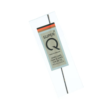 A single gross bundle of NIQUA Super Q premium German-made jeweler's round back metal saw blades in a transparent sleeve.