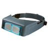 Front perspective of Optivisor headwear magnifier with dual glass lenses.