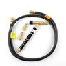 ORCA M75cmb precision manual soldering torch handle body shown with extra brass tips and a black coiled gas hose