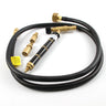 ORCA M75CMG manual precision soldering torch body with two extra brass tips and a black coiled gas hose