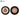 Two round ORO black Chungking bristle brushes with wooden hubs side-by-side.