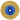 ORO crimped brass wire jewelry polishing wheel with a molded blue plastic center hub.