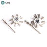 Two ORO MediMat rotary texturing brush wheels paired with two matching steel screw mandrels on a white background.