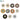 An assortment of eleven different ORO metal hub miniature texturing, wire, and bristle polishing brushes.