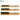 Side profile view of three ORO wooden handle brass scratch brushes arranged horizontally.