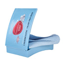 Open blue travel case showing two folded jewelry polishing cloths.