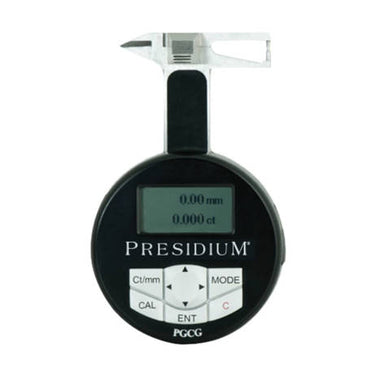 Front view of Presidium Computer Gauge with digital LCD screen showing mm and carat.