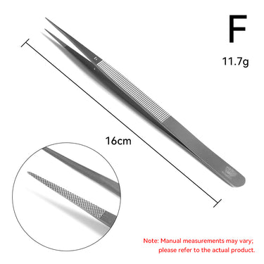 Regine 16cm fine tip F locking diamond tweezer with center groove for small stones.