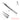Regine stainless steel gemstone tweezer L large tip 16cm with diamond coated serrated tip inset.