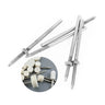 Silver threaded pointed taper mandrels with a circular inset showing felt bobs and polishing tips.
