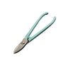 SHE.K straight blade metal snip shears with light blue coated handles shown in closed position.