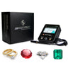 SmartPro Gem-Eye I tester with retail box and sample gemstones.