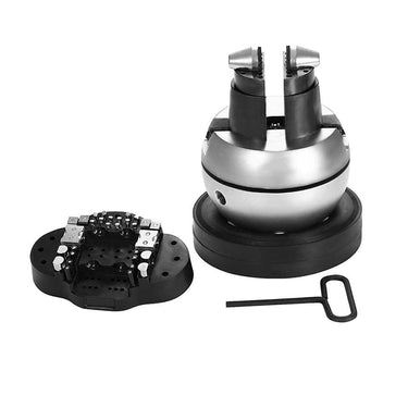Standard engraving block ball vise with rubber base, 30-piece accessory set, and hex wrench.