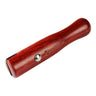 Side profile of an ergonomic Stuccler wooden ring clamp highlighting the smooth branded finish.
