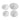 Four assorted medium and large white ceramic melting crucible dishes arranged in a grid pattern