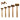 Five different sizes of Stuccler rawhide mallets lined up next to an inset circle showing a mallet in use.
