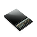 Perspective view of the Tanita KP-400M mini scale with a large black weighing platform.