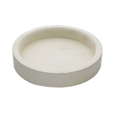 Round unglazed ceramic borax dish tray for grinding flux cones in jewelry soldering.