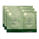 A stack of individual Town Talk Pearl Care Tissues packets in green foil, featuring the "Sparkling Since 1895" tagline.