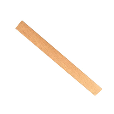A natural wood finishing and sanding stick base shown at a diagonal angle on a white background