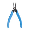 Front view of Xuron 450 chain nose pliers with blue handles in open position.