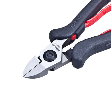 Close-up of SN-130 nipper head showing sharp blades for piano wire cutting.